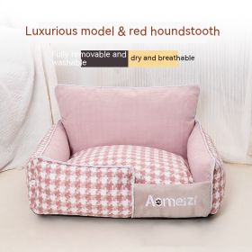 Removable And Washable Pet Bed Four Seasons Universal (Option: Red-Pet Nest Only-M)
