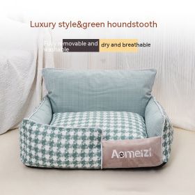 Removable And Washable Pet Bed Four Seasons Universal (Option: Green-Pet Nest Only-M)