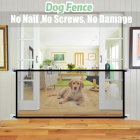 Pet Dog Gate Qiao Net Dog Fence Pet Barrier Fence Suitable For Indoor Safety Pet Dog Gate Safety Fence Pet Supplies Direct Sales (Color: Black)