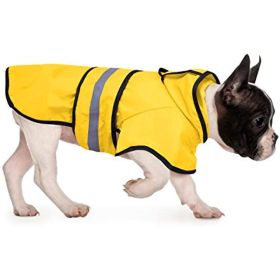 Reflective Dog Raincoat Hooded Slicker Poncho for Small to X-Large Dogs and Puppies; Waterproof Dog Clothing (Color: Yellow)