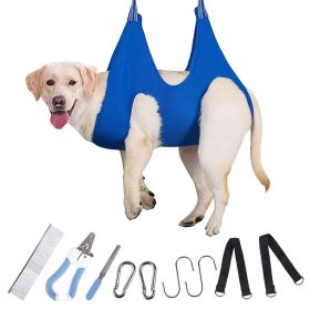 Cute Smart Factory Low Price Comfortable Solid Color Pet Grooming Hammock With Nail,Dog Grooming Hammock Harness (size: l)