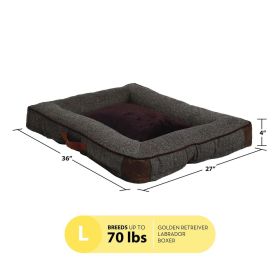 Large Comfort Orthopedic Bolster-Style Dog & Cat Bed (Actual Color: Brown)